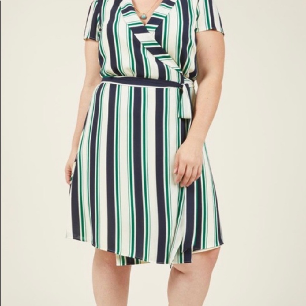 ModCloth 2x Striped Wrap Dress